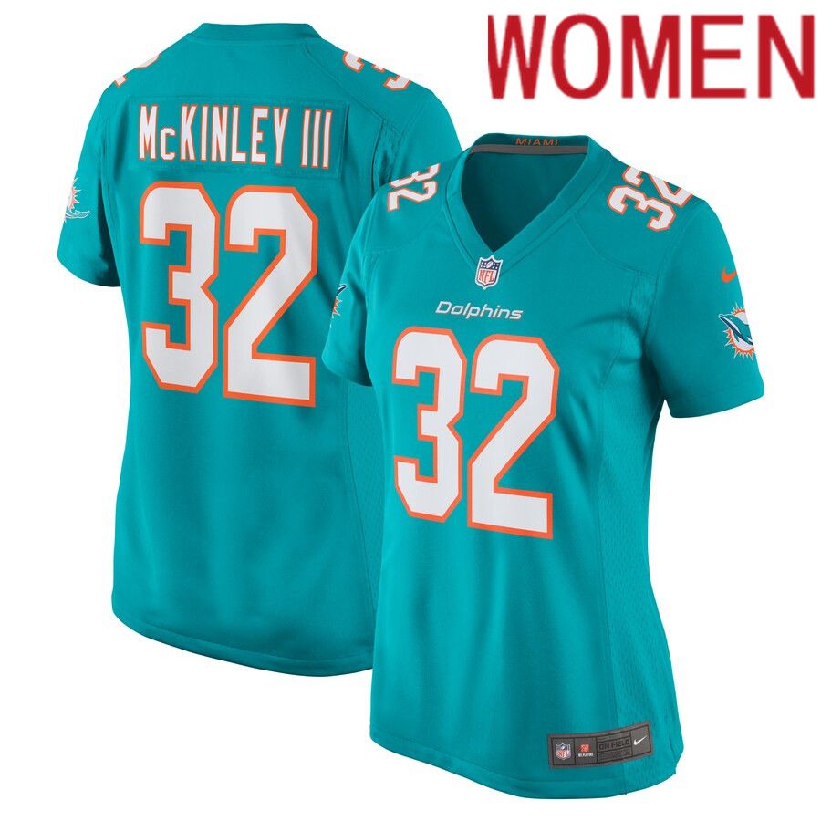 Women Miami Dolphins 32 Verone McKinley III Nike Aqua Game Player NFL Jersey